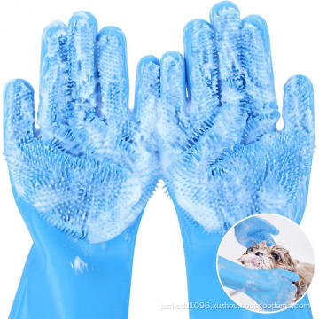 high density teeth heat resistant cat bath gloves,